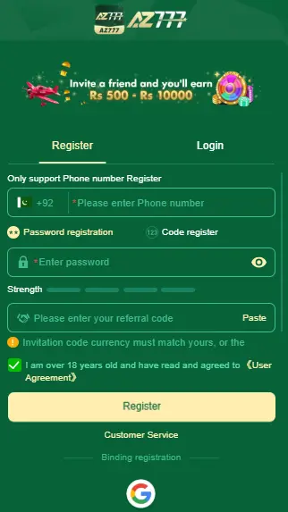 AZ777 Game Register